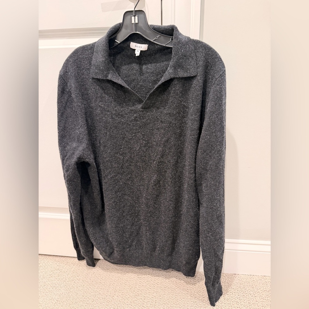 Reiss Charcoal V-Neck Men's Sweater